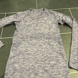 Purple with white, Lululemon long sleeve top